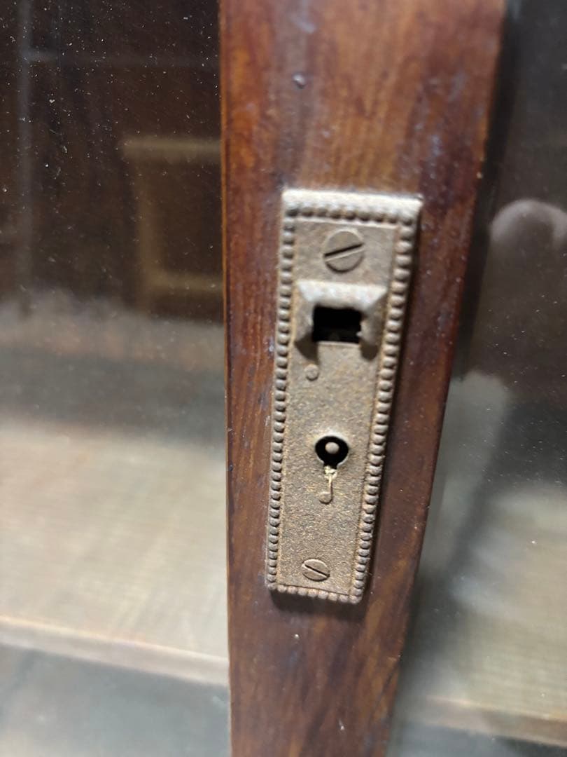 古家具　アンティーク　ガラス戸収納棚 飾り棚　商品棚