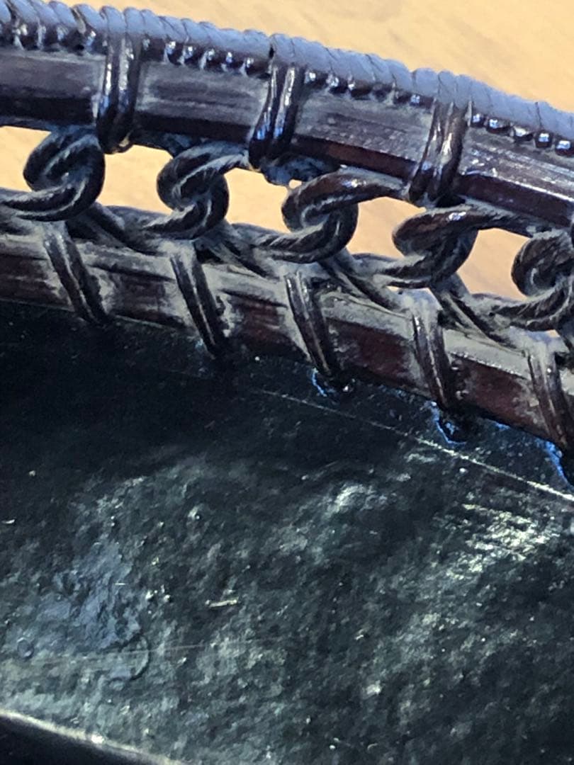 c-13 茶道具 透かし六角炭斗 炭籠 紙箱