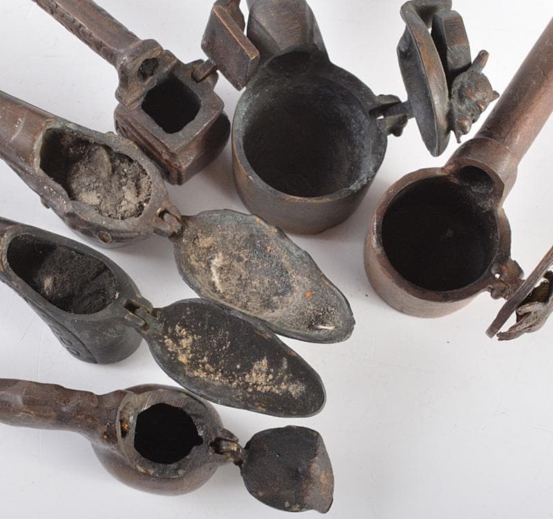 時代提げ物　書道具　古銅　矢立　6点　まとめて　M　R5246