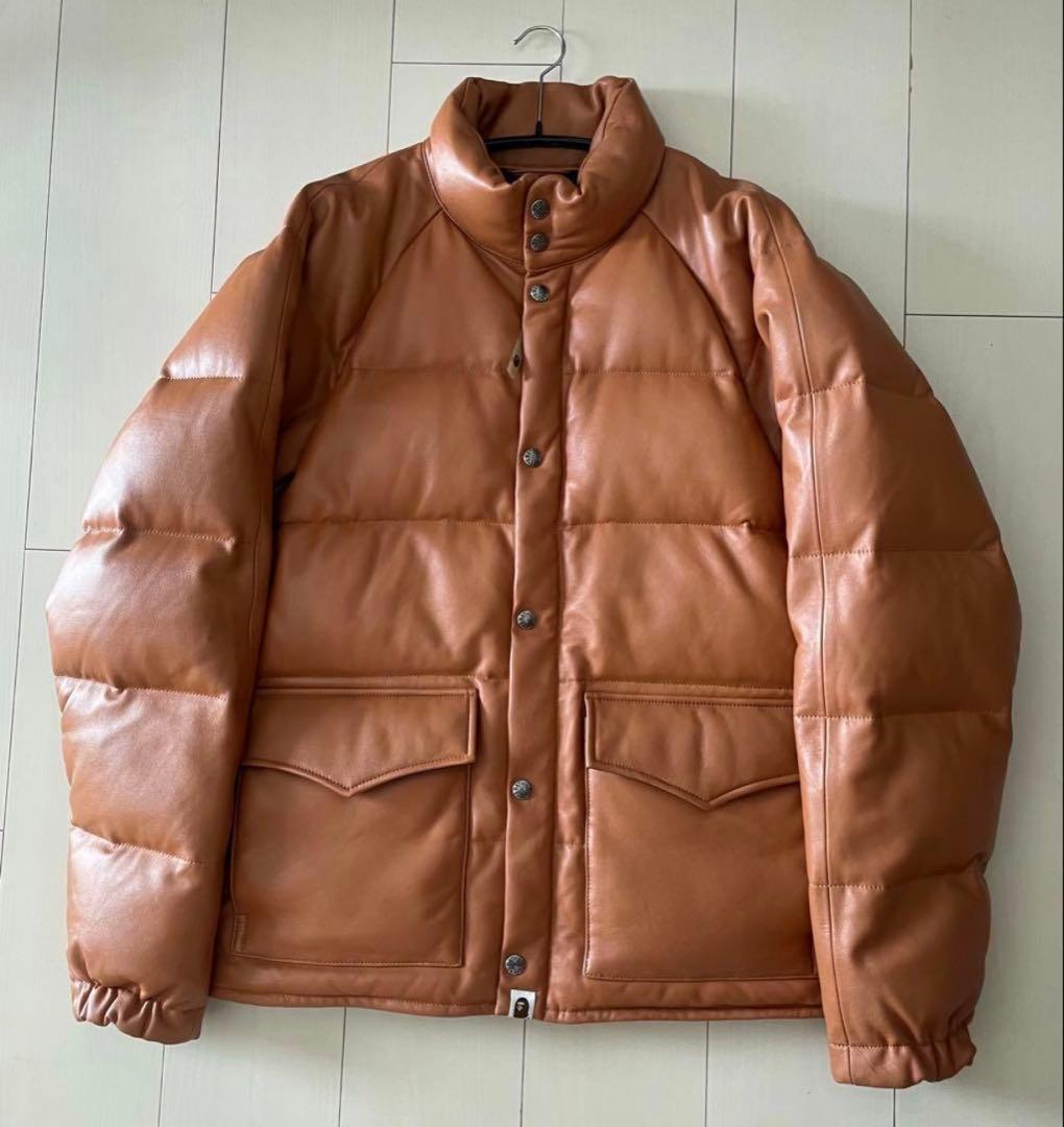 APE シープスキンレザーダウンジャケット　HERO キムタク着　エイプ　初期