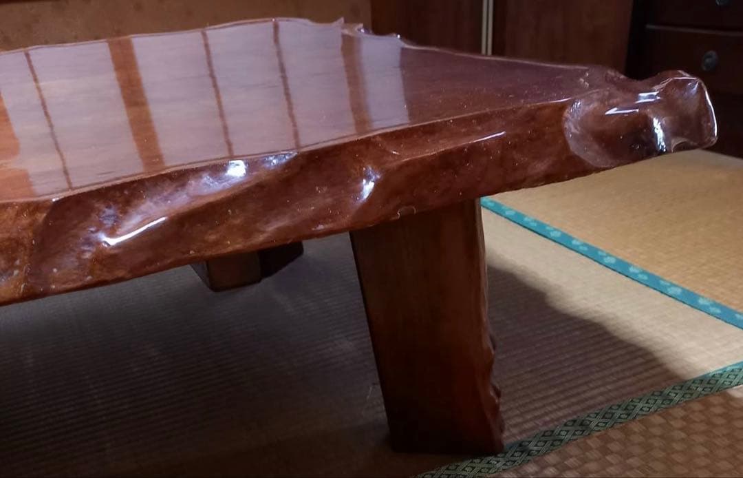 一枚板の座卓　昭和家具