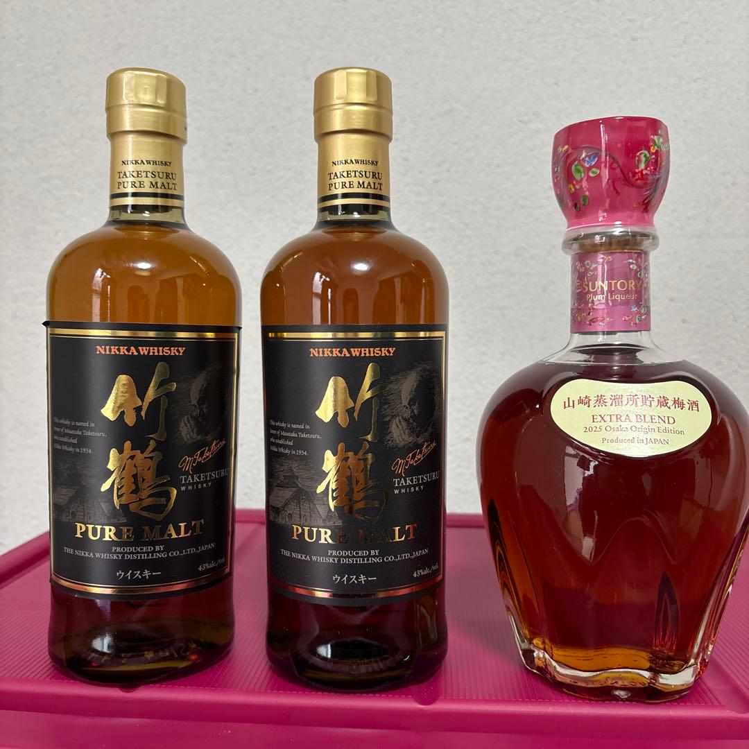 山崎12年・白州100周年記念セット、竹鶴2本、梅酒1本、余一3本セットです