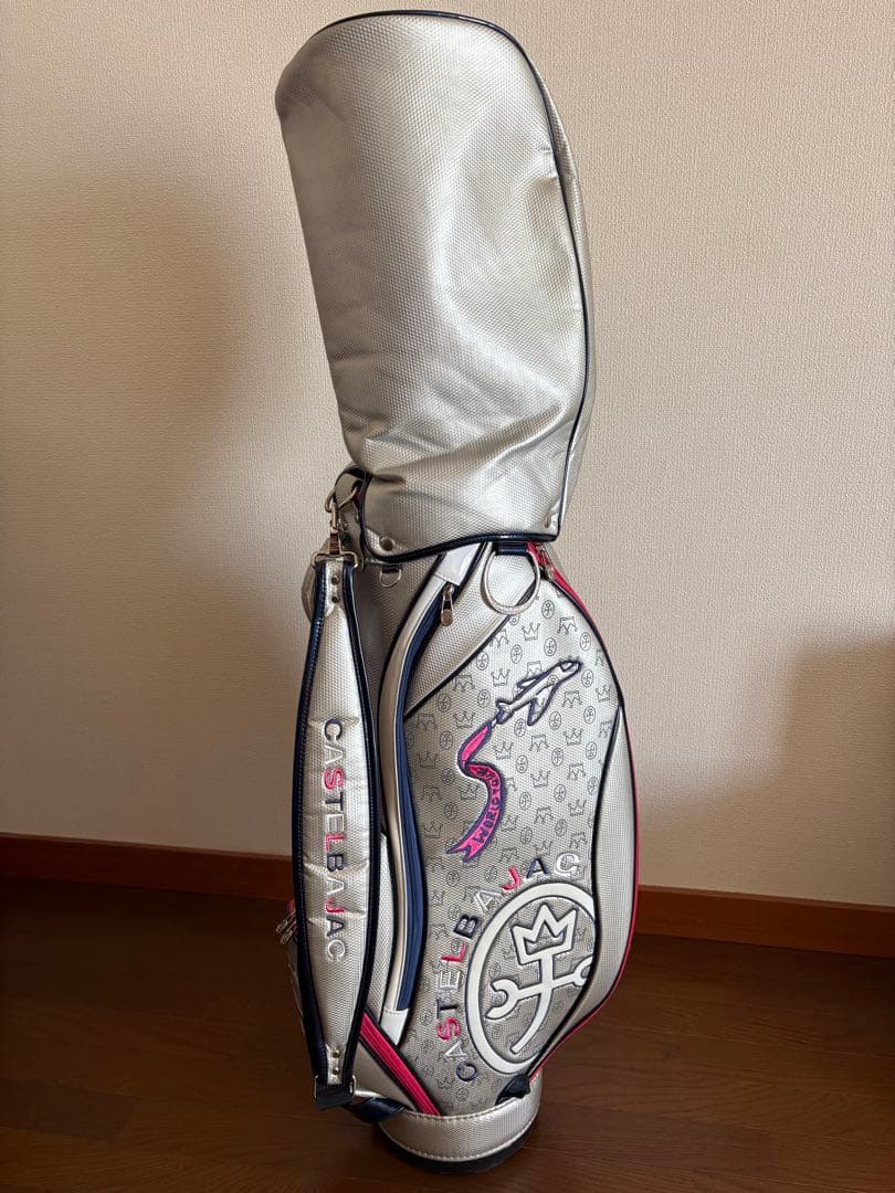 CASTELBAJAC キャディバッグ レディース　シルバー✖️ピンク刺繍