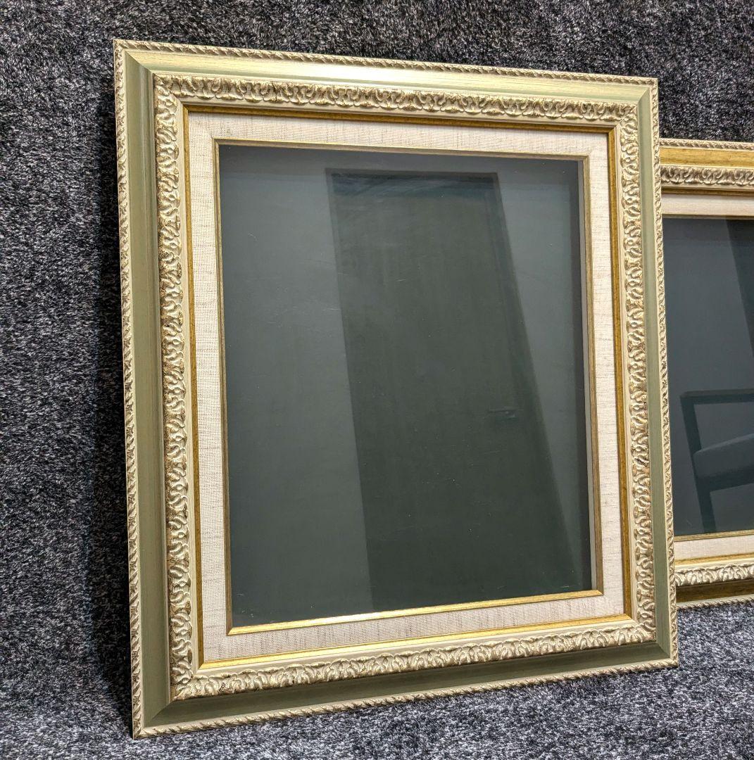 ライナー付き　アンティーク調　額縁　油絵　Ｆ8 　2面セット　2枚