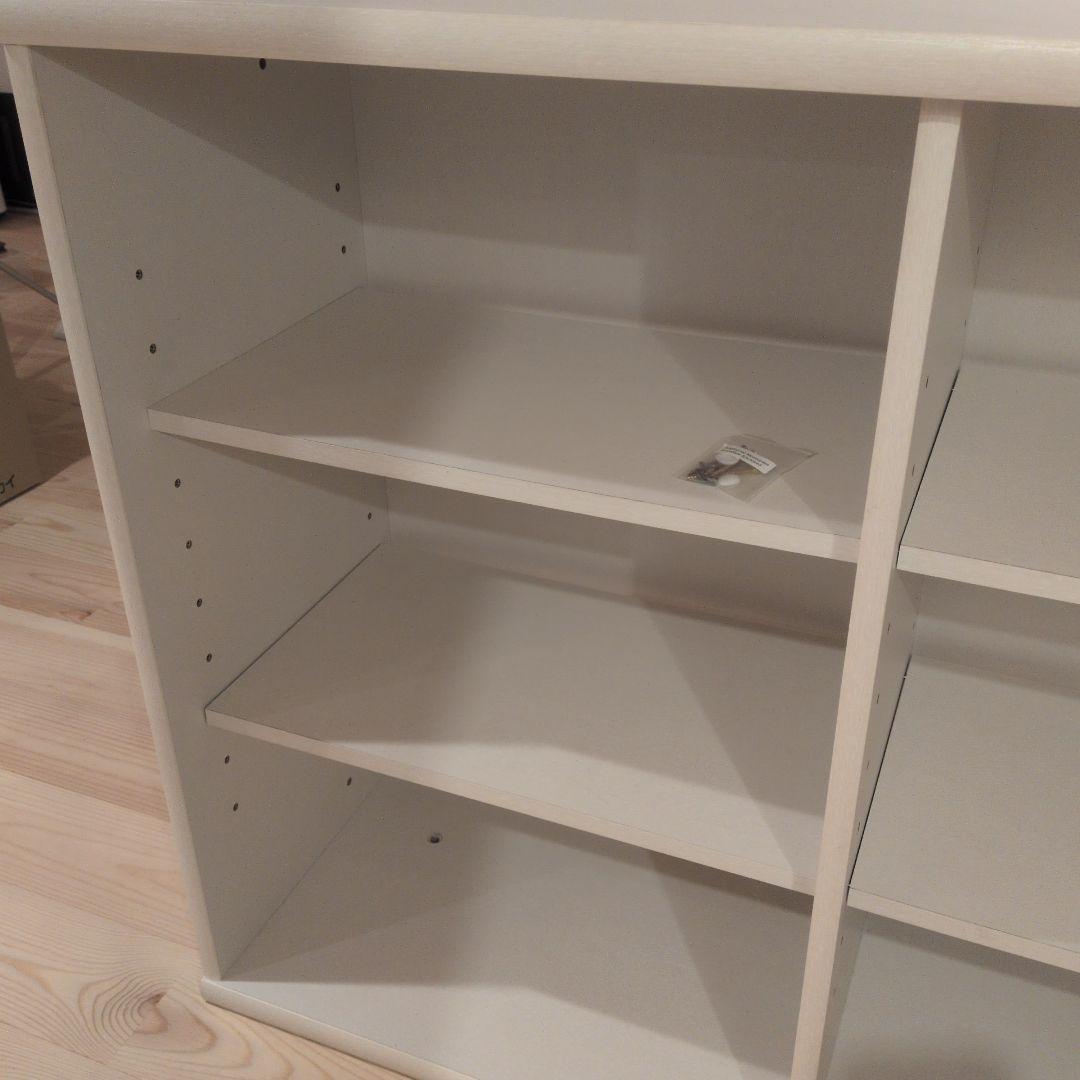 小島工芸 書棚収納棚 キャビネット　ホワイト 幅120cm 奥行41cm
