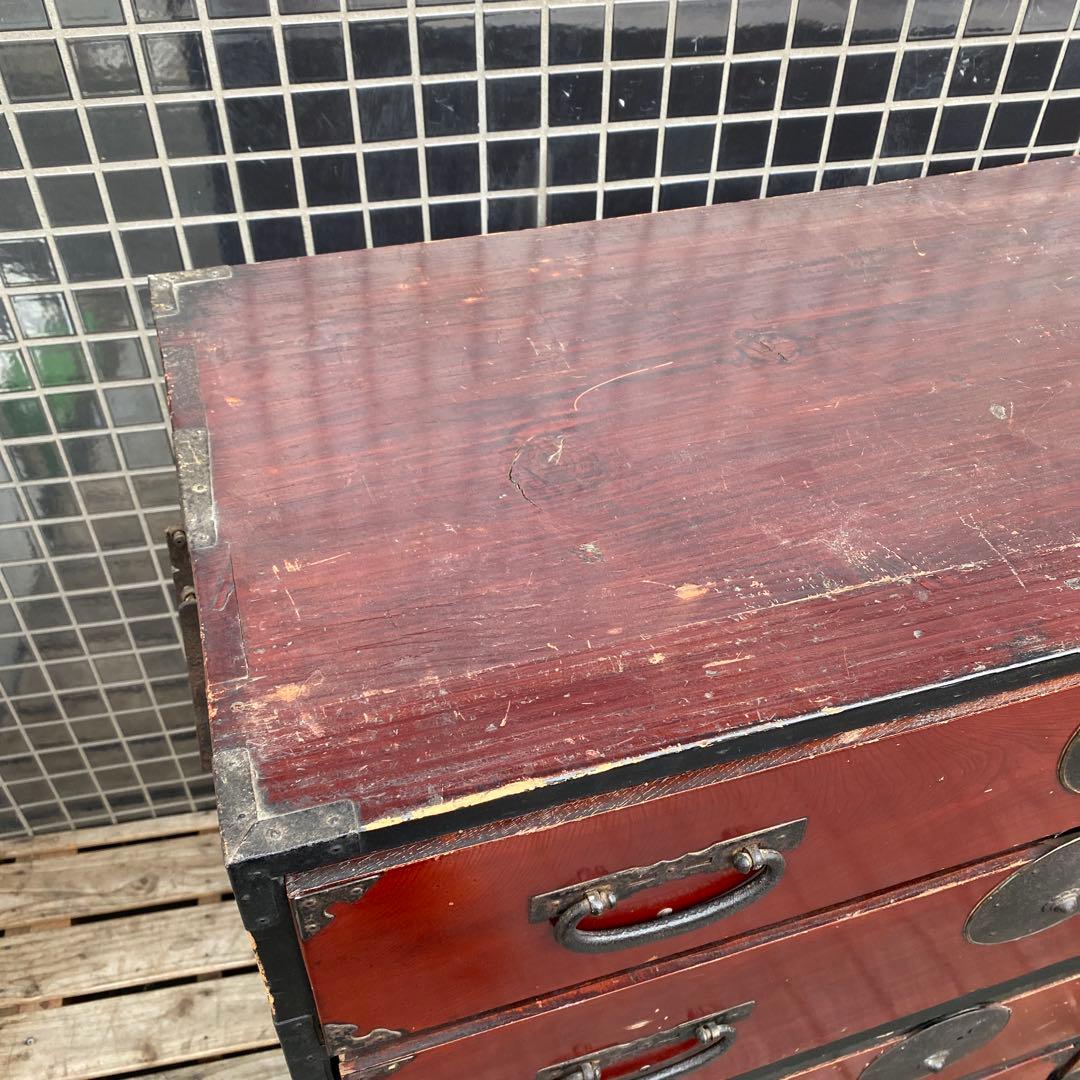 時代物 桐箪笥 二段 アンティーク 明治 骨董品 古家具 インテリア