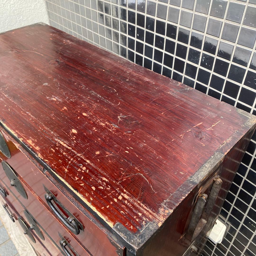 時代物 桐箪笥 二段 アンティーク 明治 骨董品 古家具 インテリア