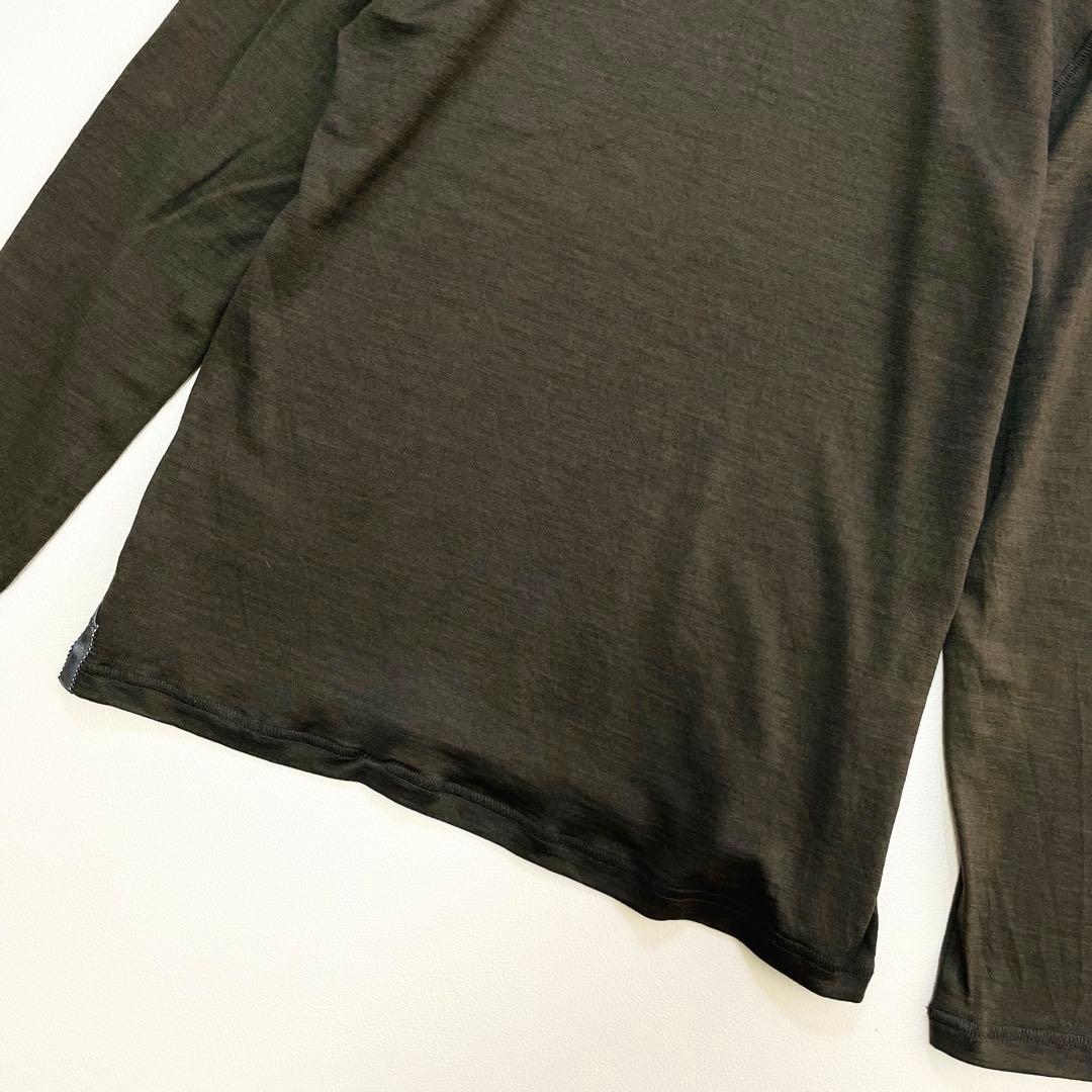 6415 ブリーフィング　タートルネック　薄手ニット　ウール　カーキ　2023年