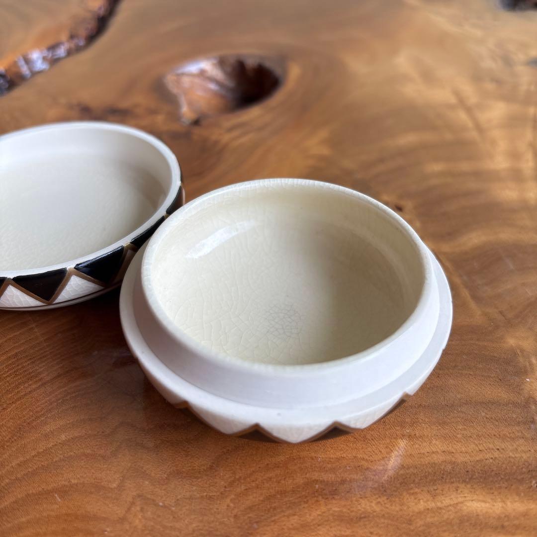 色絵踊り子絵 香合 清閑寺窯造 茶道具 共箱