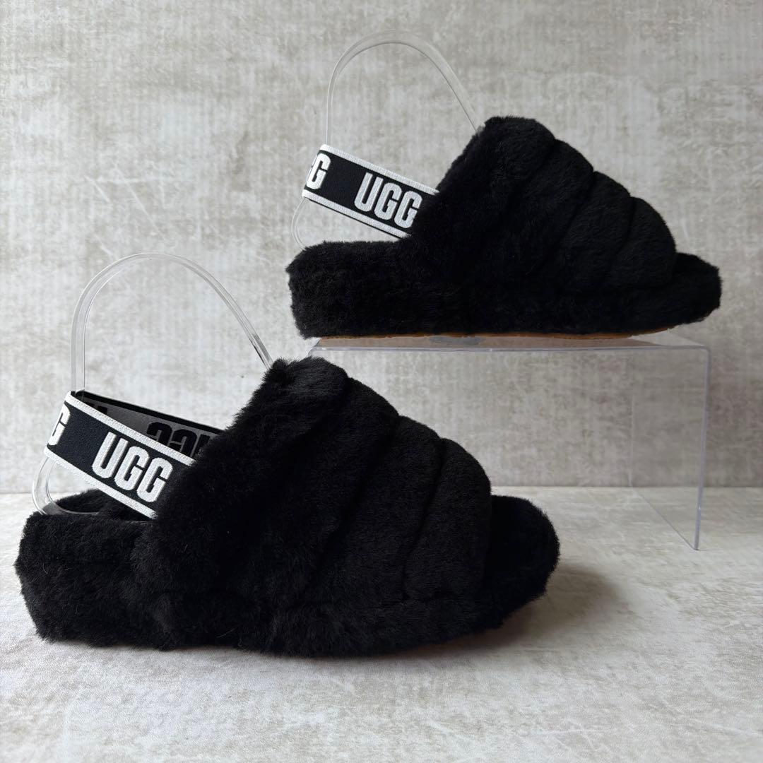 ⭐️未使用⭐️UGG アグ フラッフイヤー スライド サンダル 23cm ブラック
