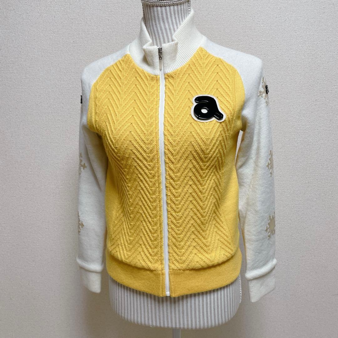 アルチビオ　ゴルフウェア　長袖ジャケット　ニット　雪の結晶　ケーブル編み