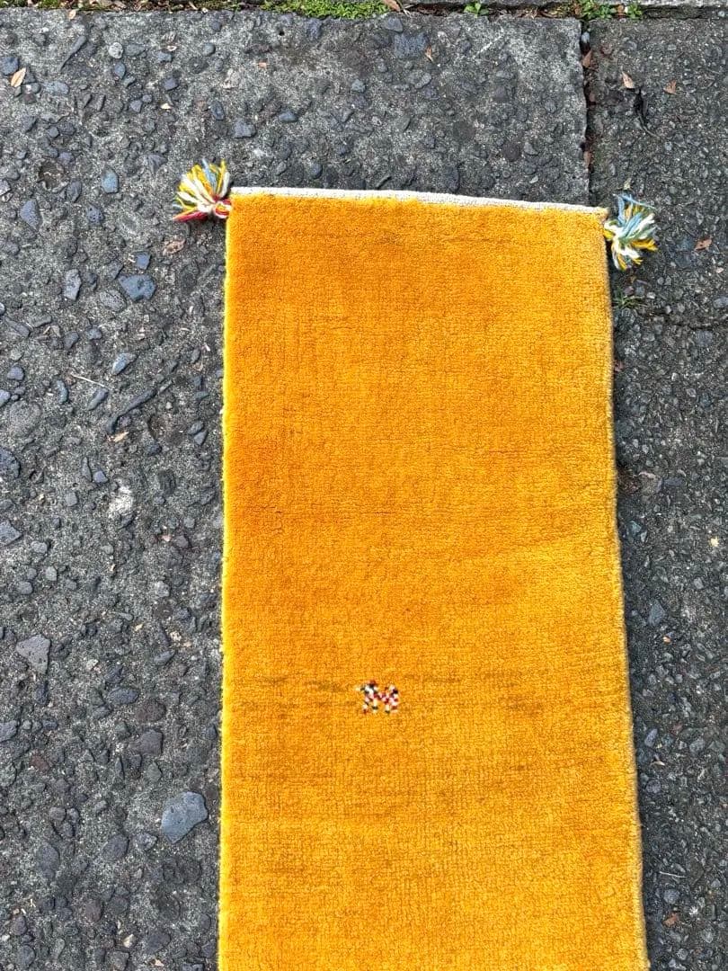 693 ヴィンテージ イラン製 ギャッベ ランナー 細長 動物模様 百貨店購入