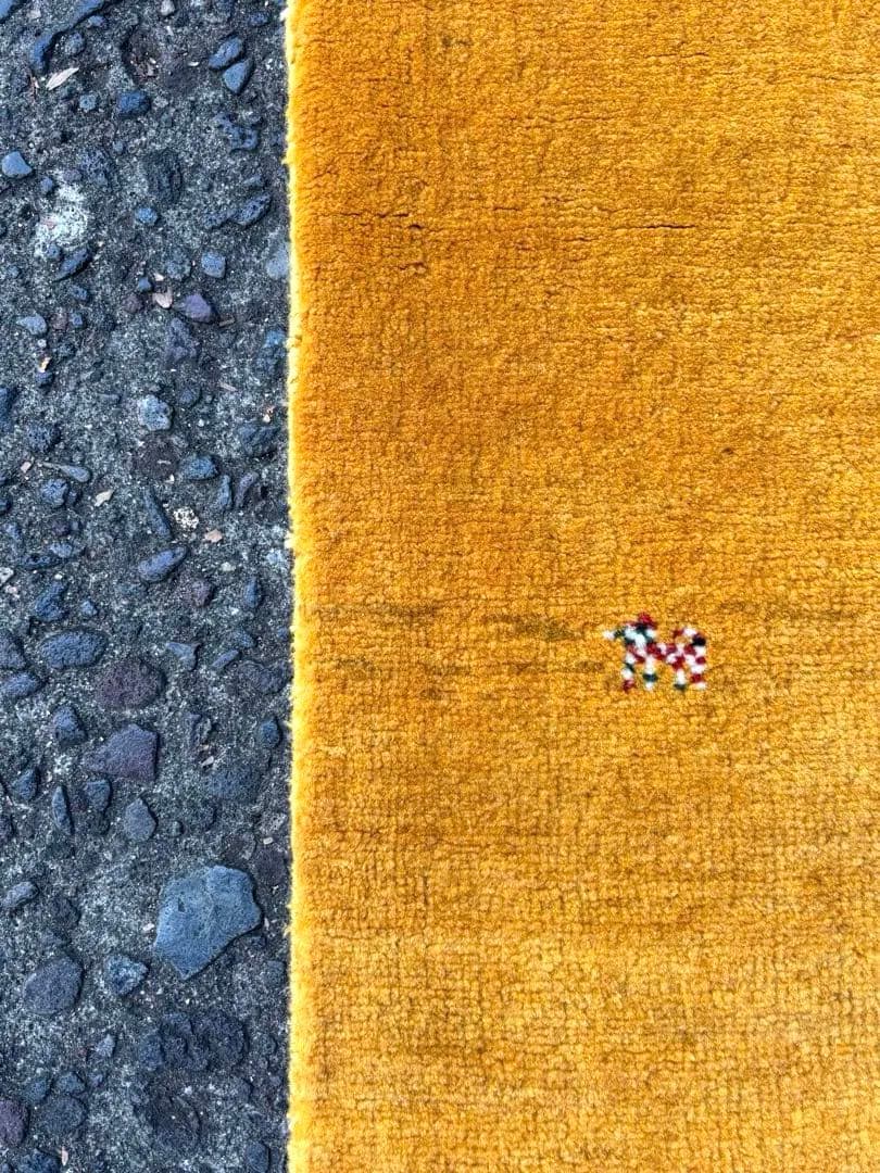 693 ヴィンテージ イラン製 ギャッベ ランナー 細長 動物模様 百貨店購入