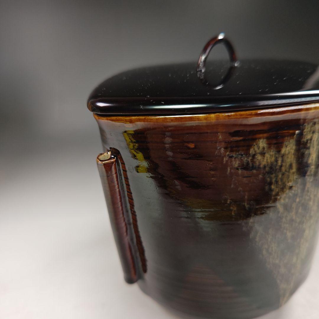 イ695 水指『翠峰造』『大徳寺　藤井誡堂　銘　雲◯　極箱』『高取菱形　塗蓋　』