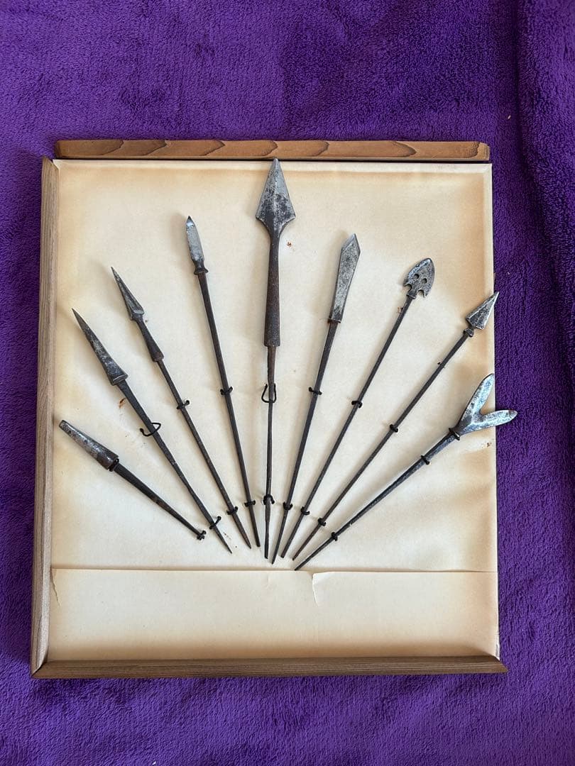 矢じり 刀装具 時代物 9本セット インテリア