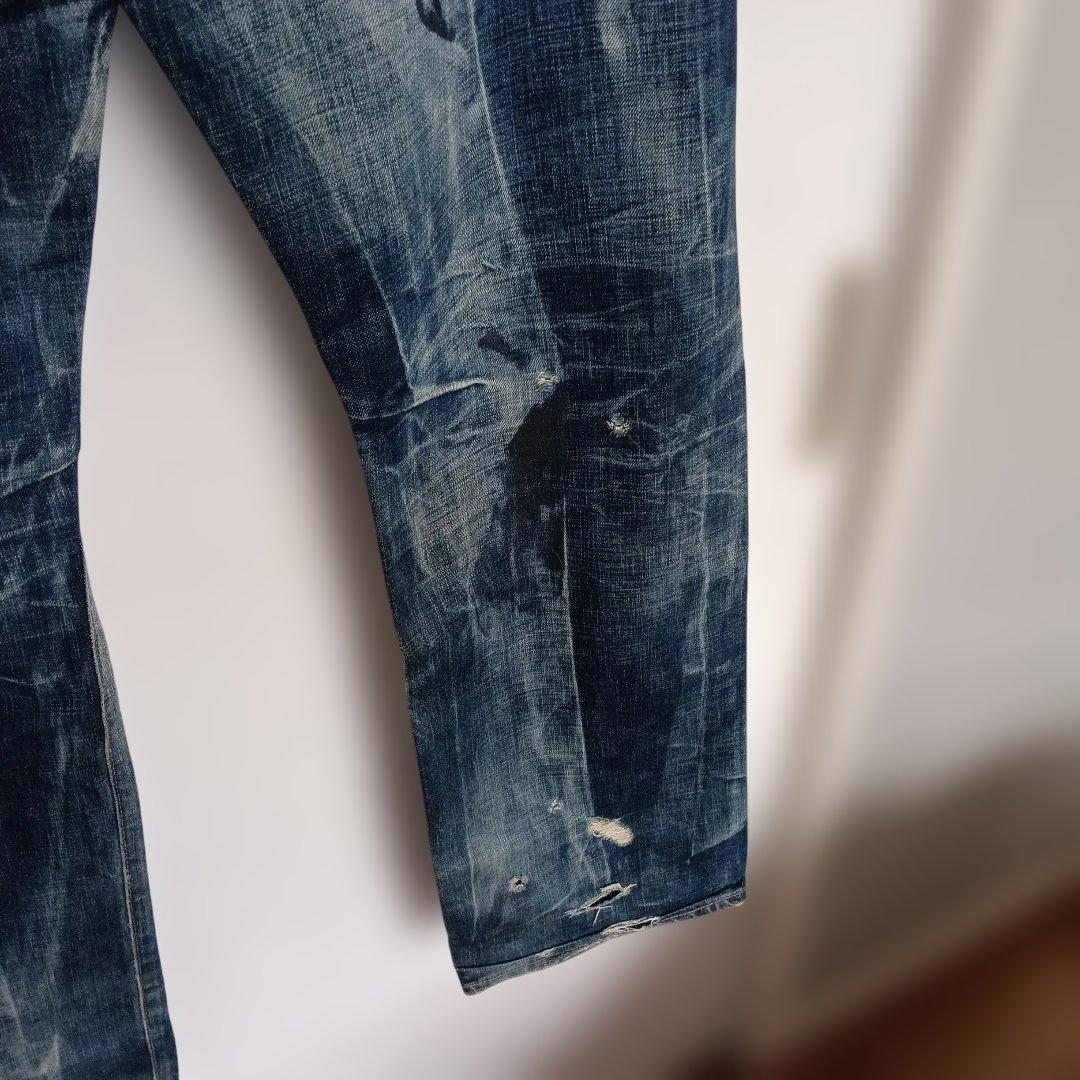 Prps ダメージ加工 ストレートデニム