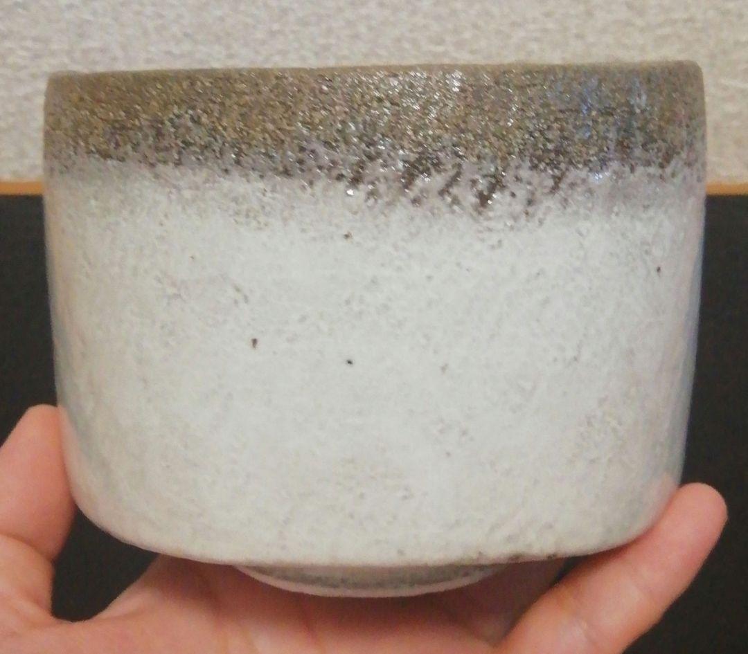 佐々木昭楽作　光悦　冠雪写し　白楽茶碗　共箱　共布　茶道具