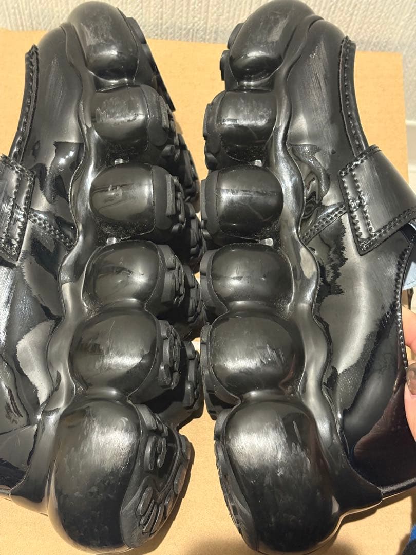 靴 grounds JEWELRY LOAFER ENAMEL BLACK