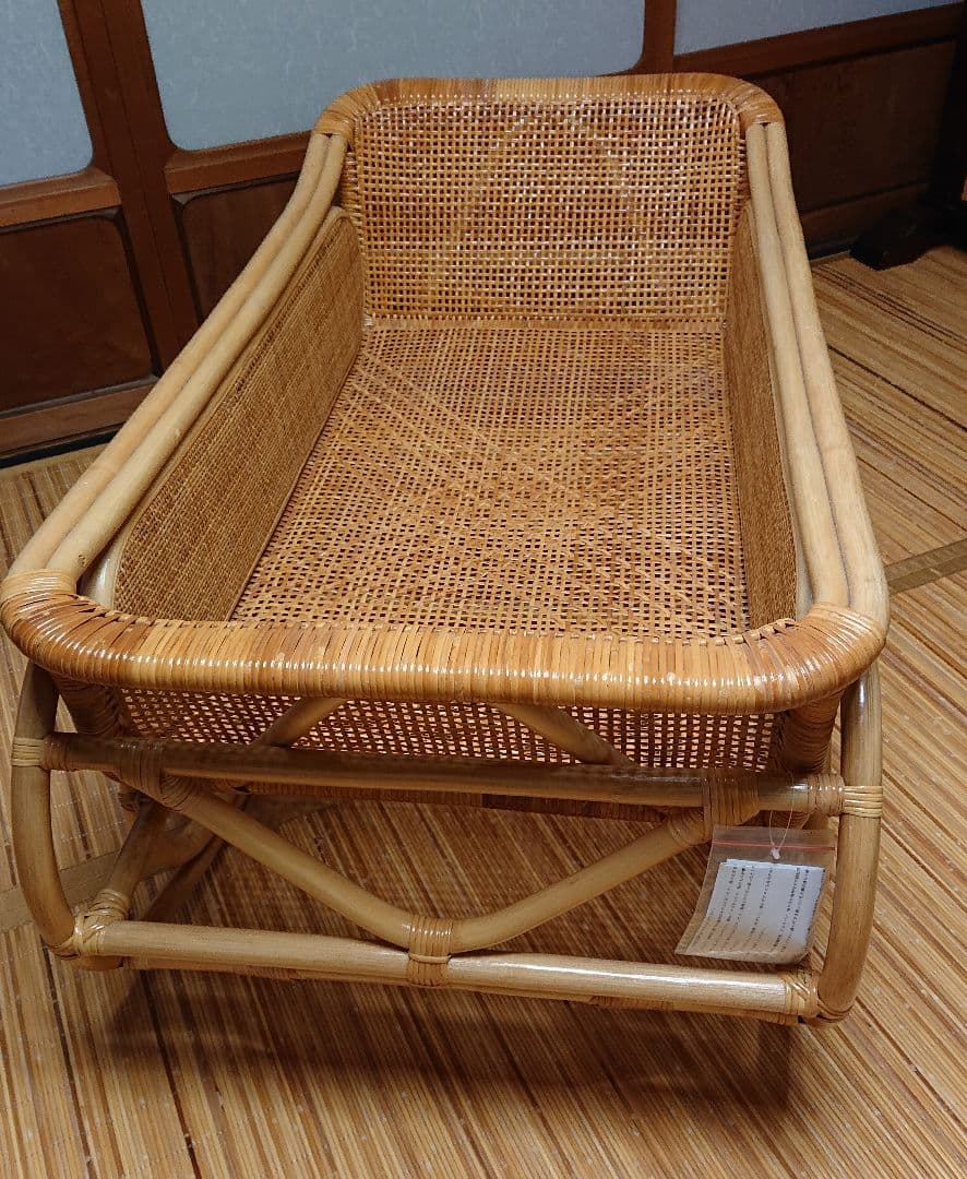 未使用　ラタン製 ベビーベッド　 ゆりかご＆ベッド