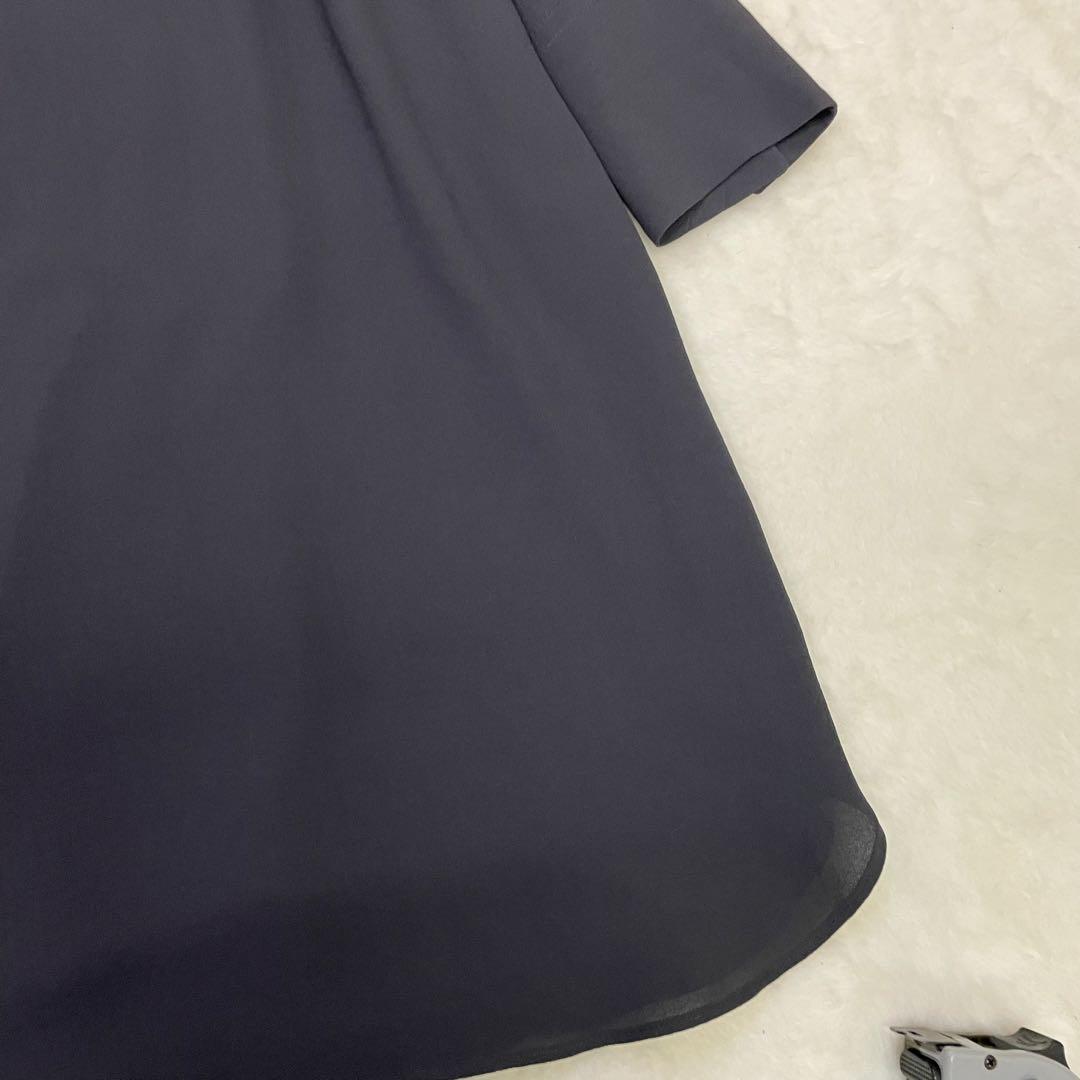 美品　BRUNELLO CUCINELLI ダークグレー 長袖ワンピース　シルク