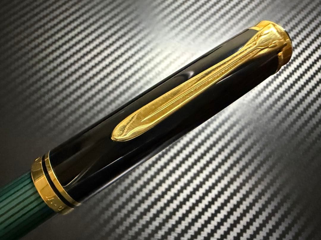 未使用に近い ペリカン 初期型 スーベレーン M800 14C 緑縞 F 万年筆