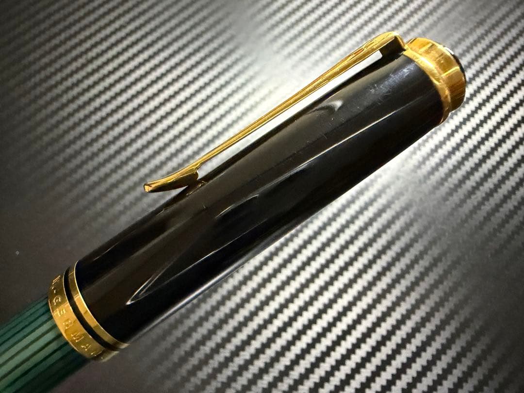 未使用に近い ペリカン 初期型 スーベレーン M800 14C 緑縞 F 万年筆