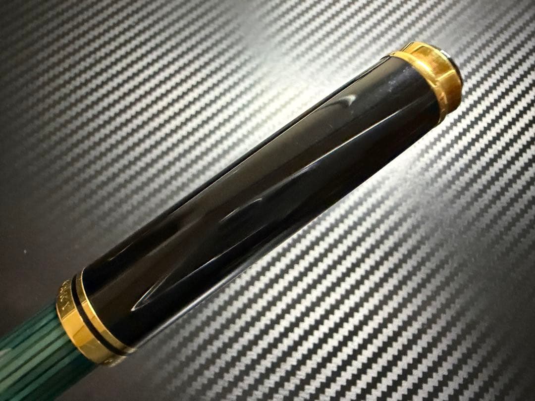 未使用に近い ペリカン 初期型 スーベレーン M800 14C 緑縞 F 万年筆