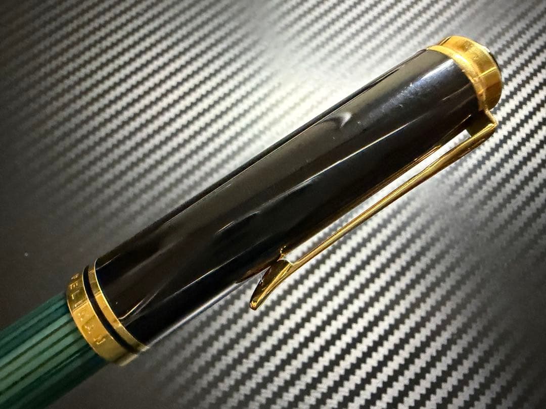 未使用に近い ペリカン 初期型 スーベレーン M800 14C 緑縞 F 万年筆