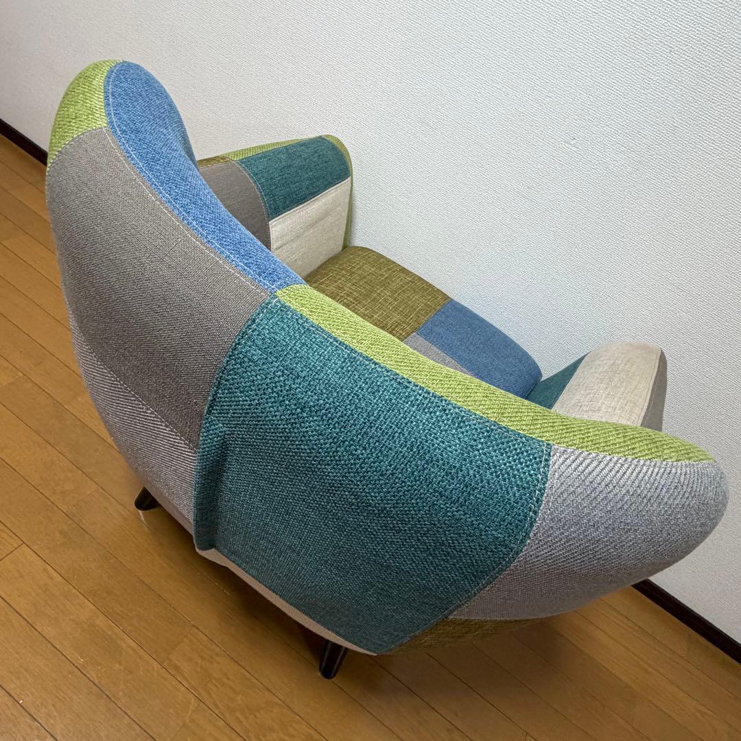 【極美品✨】①　フランフラン　ナビア　パッチワーク　１人用　ソファ　廃盤　希少