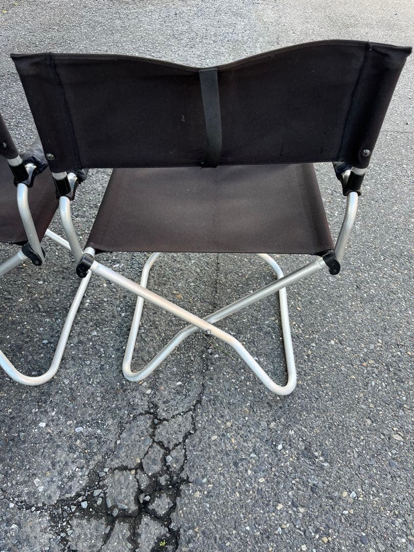 【希少】スノーピーク　フォールディングチェア2脚　ワイド　ヤマコウ期　ブラック