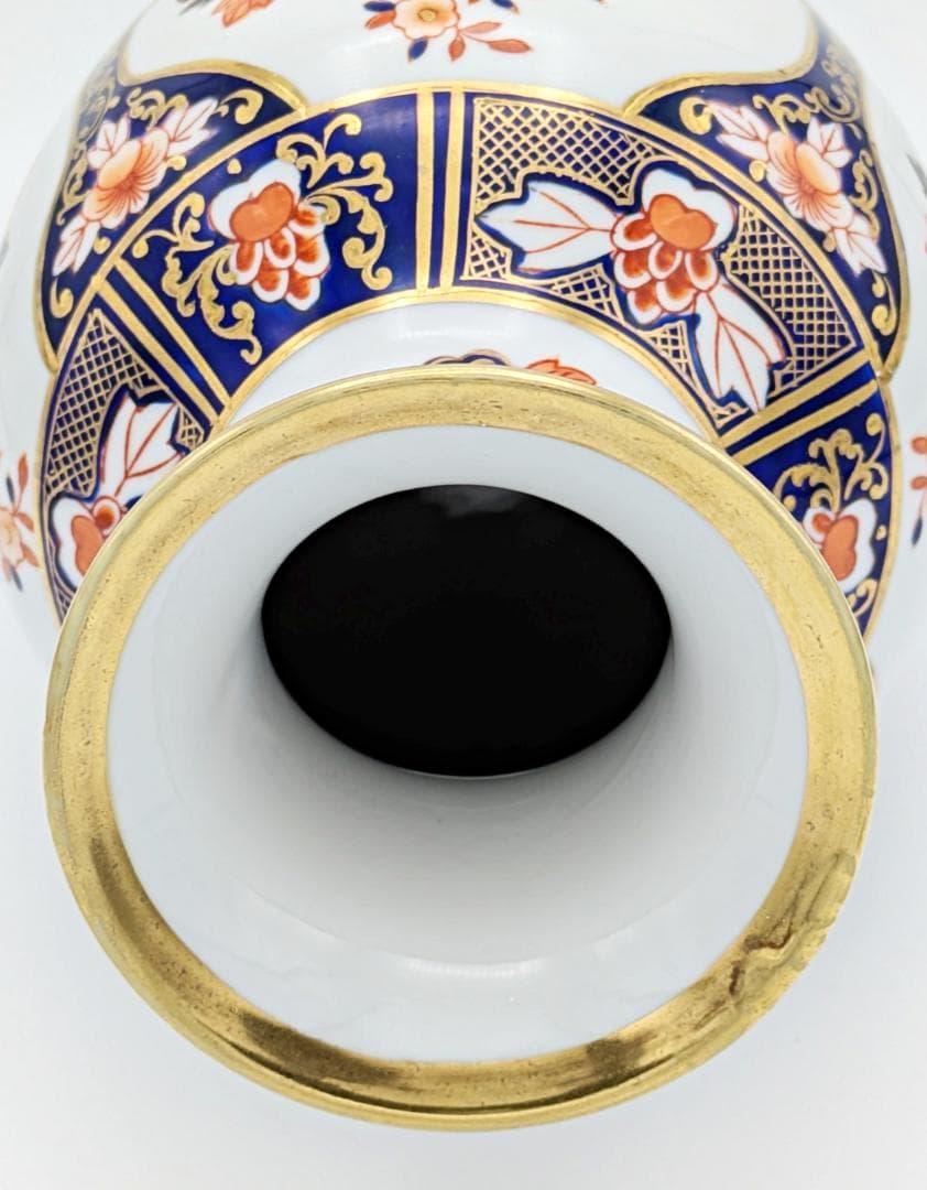 超希少 銘品 オールドノリタケ 金彩花図紋 伊万里 花瓶 英国向け輸出用 裏印