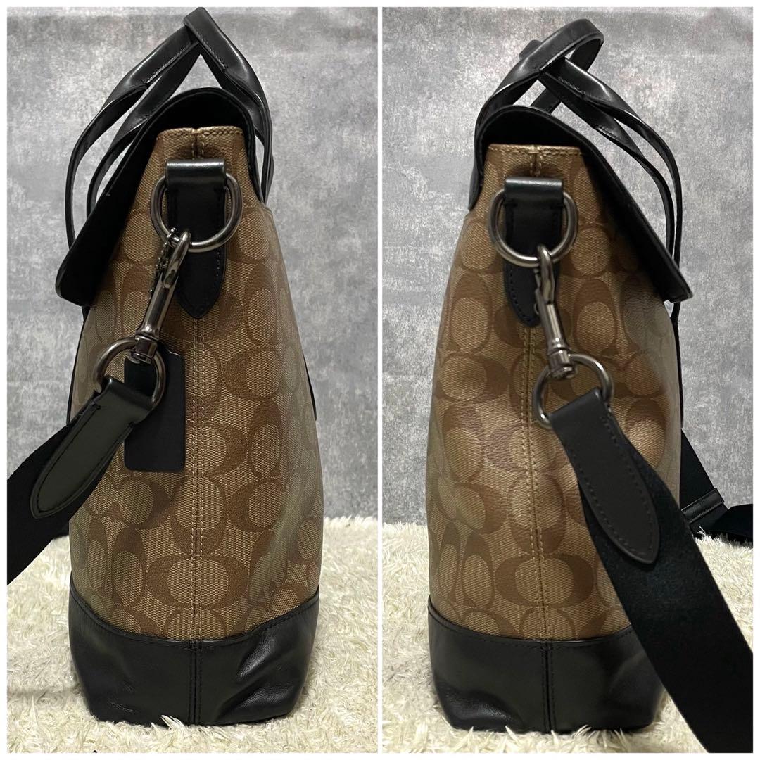 【極美品】COACH コーチ ビジネスバッグ ベージュ レザー PC収納可