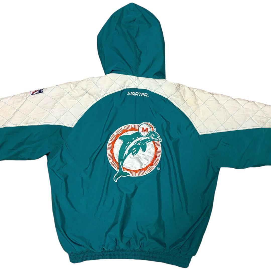 スターター NFLドルフィンズ ジップアップ 中綿ベンチジャケット USA企画L