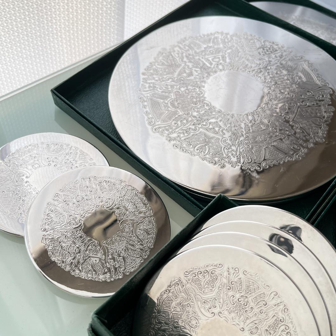 【英国】 プレースマット 23cm / コースター 10cm　各8枚