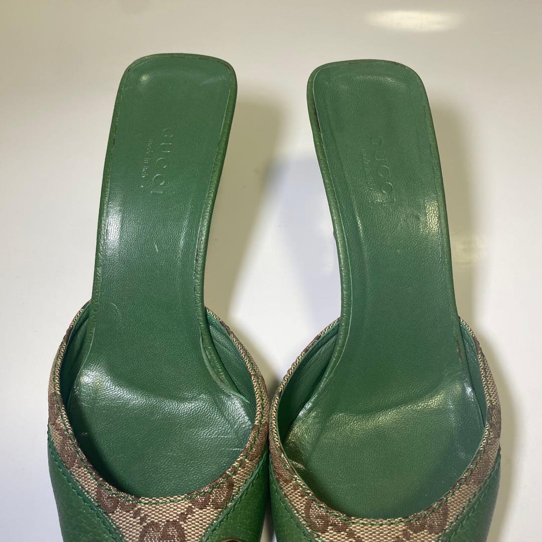 希少色✨美品✨GUCCI ホースビット　GG柄　ミュール ポインテッド