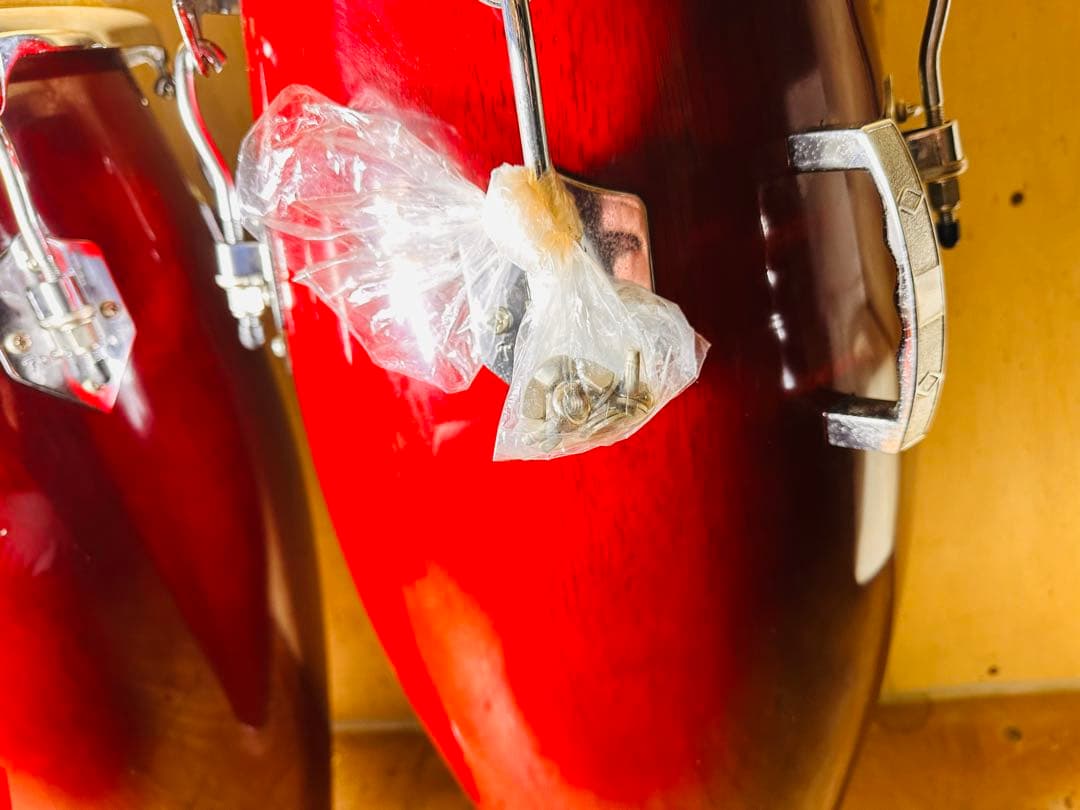 TOCA コンガ ペア 打楽器 木製 レッド 中古 パーカッション