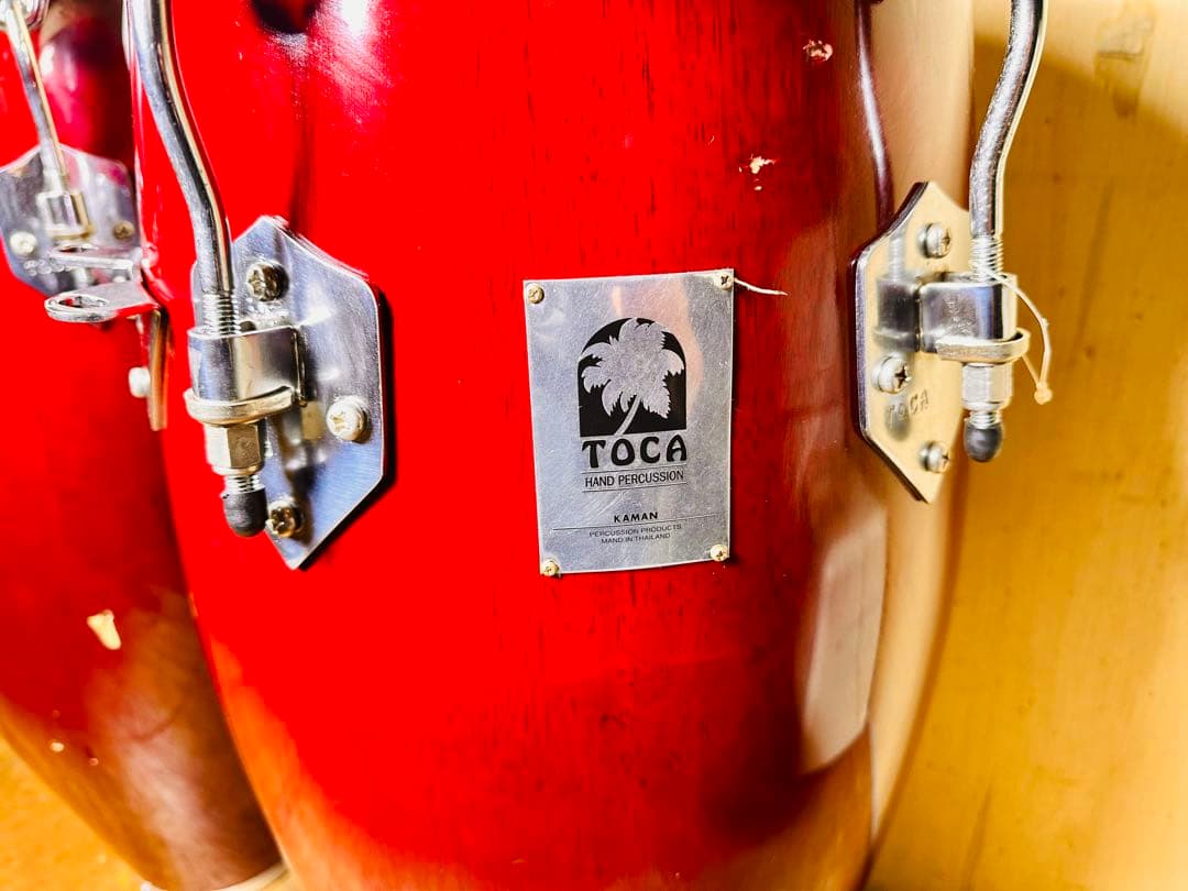 TOCA コンガ ペア 打楽器 木製 レッド 中古 パーカッション
