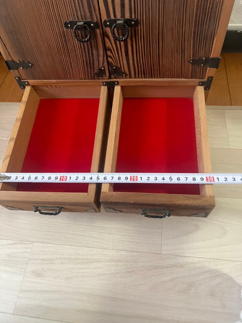 アンティーク　焼杉仕上げの和風ミニ箪笥