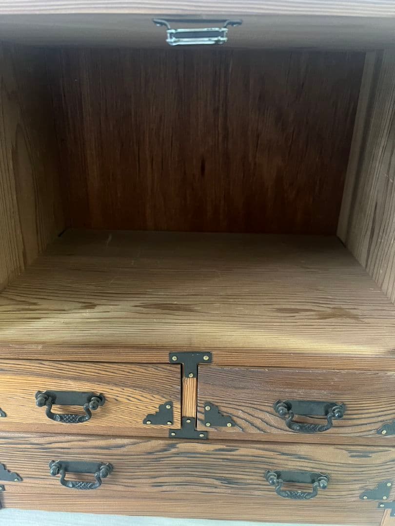 アンティーク　焼杉仕上げの和風ミニ箪笥