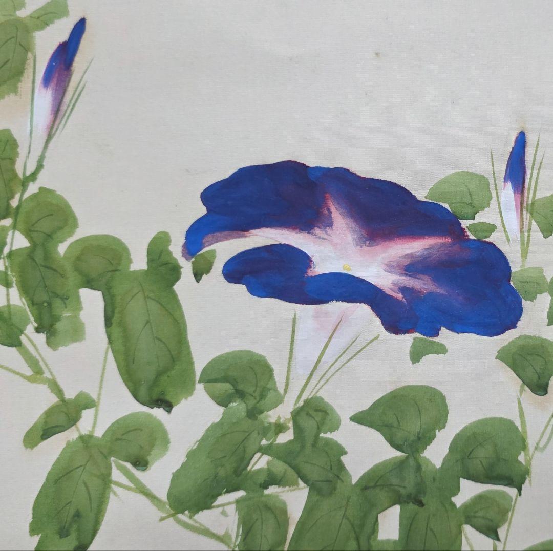 【朝顔図】平井楳仙 2720 アサガオ 掛け軸 肉筆 共箱二重箱