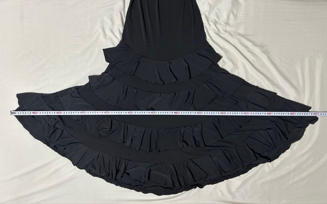 フラメンコ 衣装 ファルダ スカート 黒