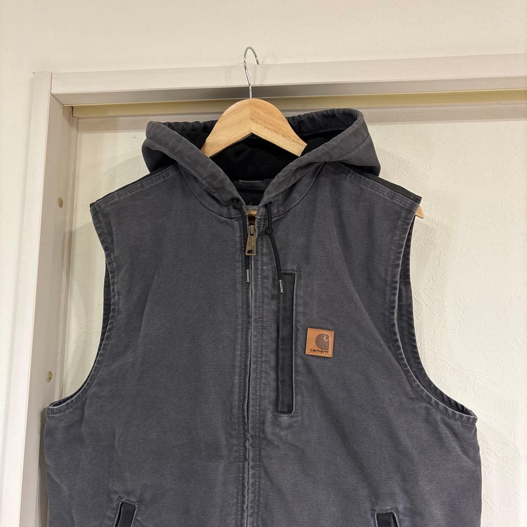 CarharttカーハートダックベストフードダークグレーM