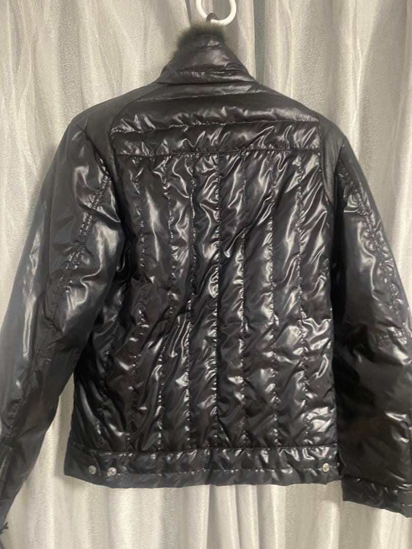 トルネードマート ラビットファー付き黒ダウンライダースジャケット L