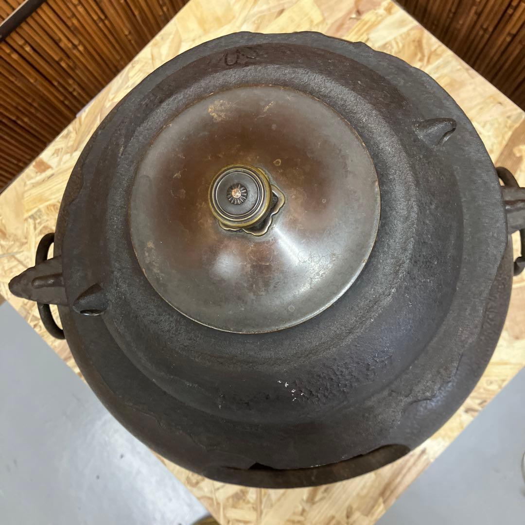 茶道具　黒鋼　炉➕釜セット　N1036RK