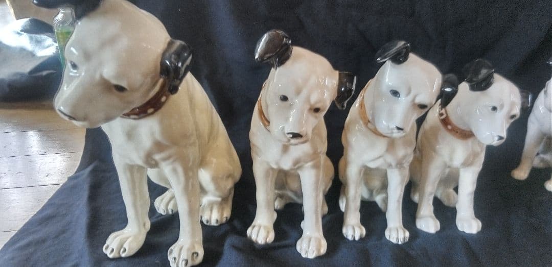 Victor ビクター 犬 ニッパー 陶器製 12体 セット 当時置物