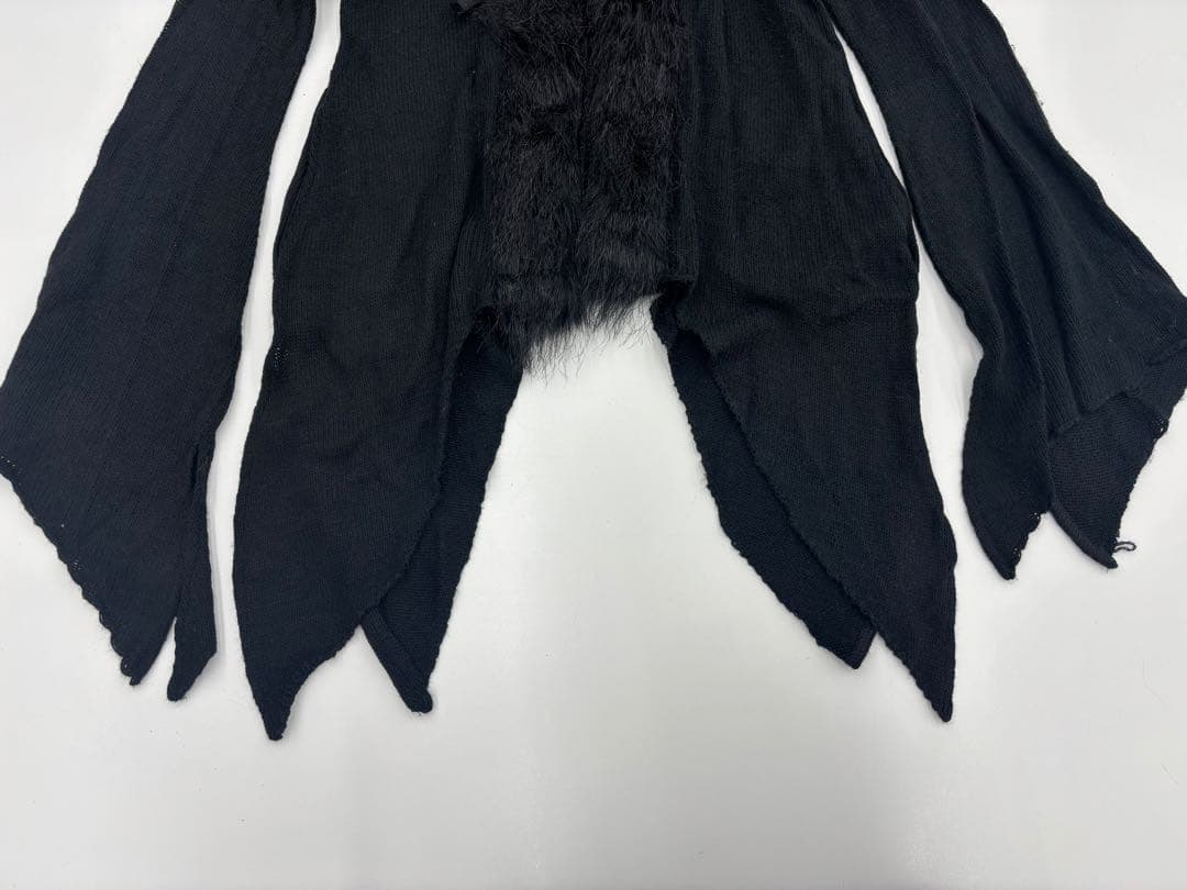 【Y57】h.naoto blood ファー付き 変形カーディガン