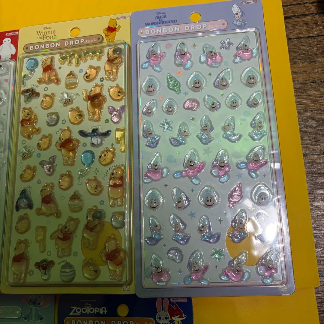 【正規品】ボンボンドロップシール　大　ディズニー　ズートピア等　9枚セット