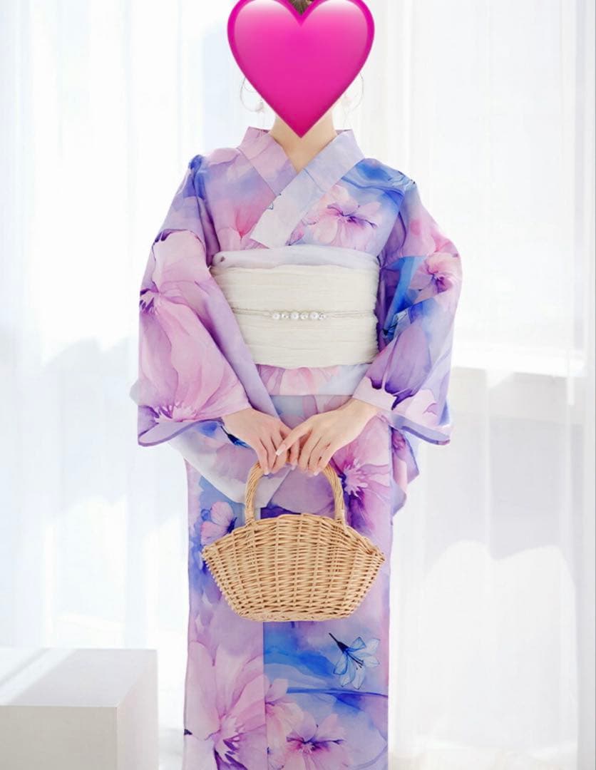 水彩フラワー柄浴衣