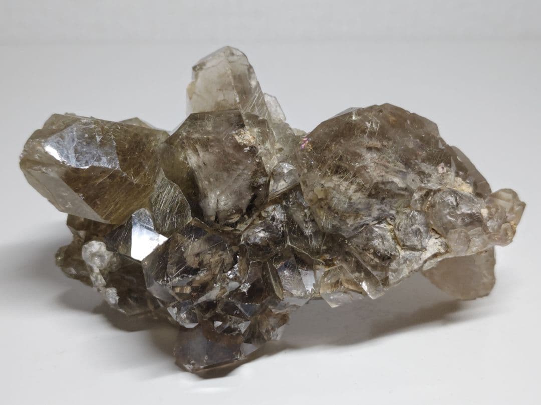 ルチルクォーツ 514g スモーキークォーツ 水晶 原石 鑑賞石 自然石 誕生石