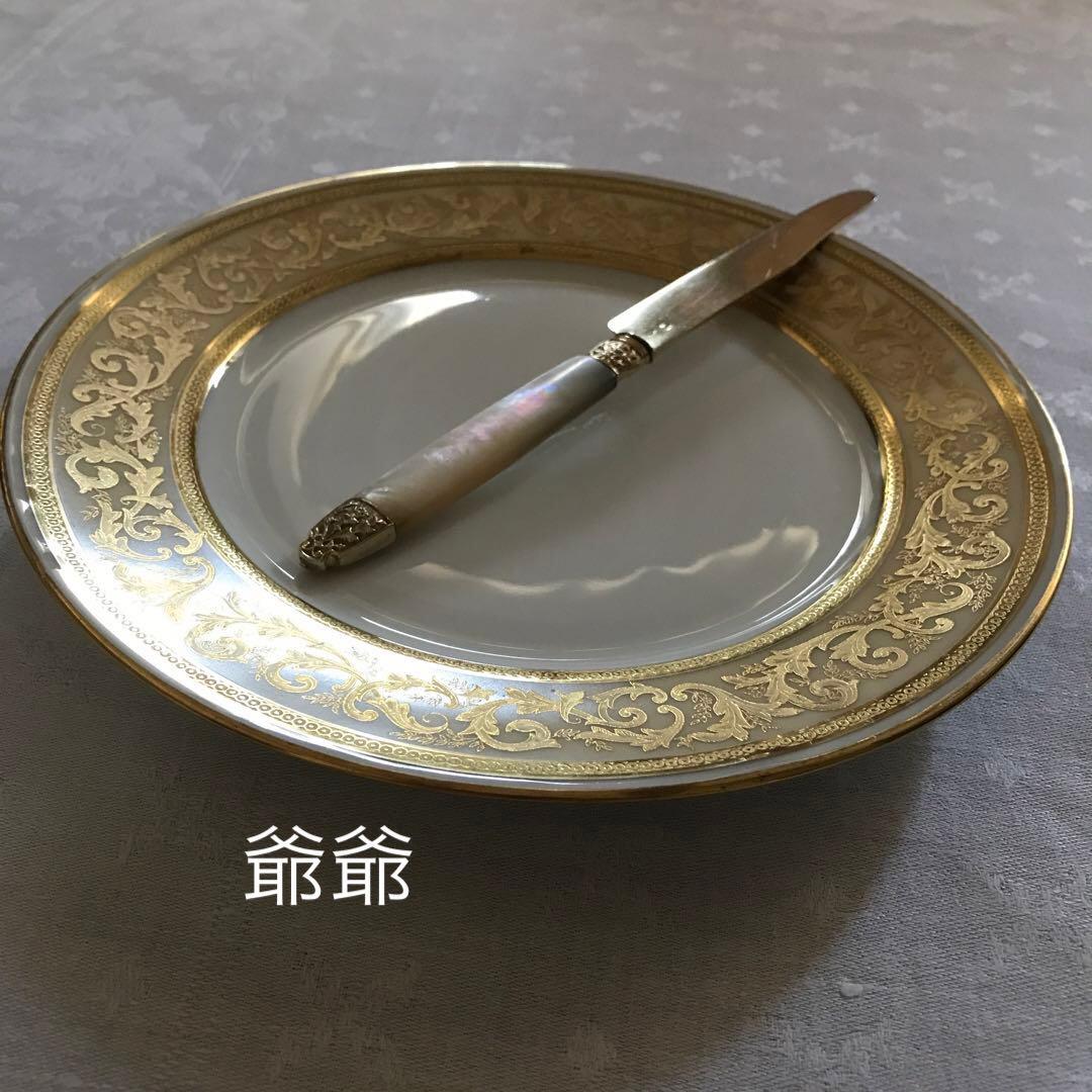 フランス／純銀製／M.O.P 白蝶貝ハンドル ヴェルメイユ／ナイフ１本 (A)